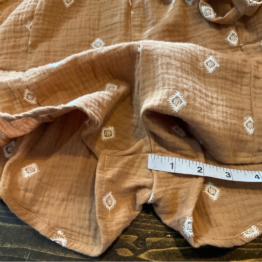BOHO STYLE Brown Romper with White Pattern NWT - Picture 7 of 7